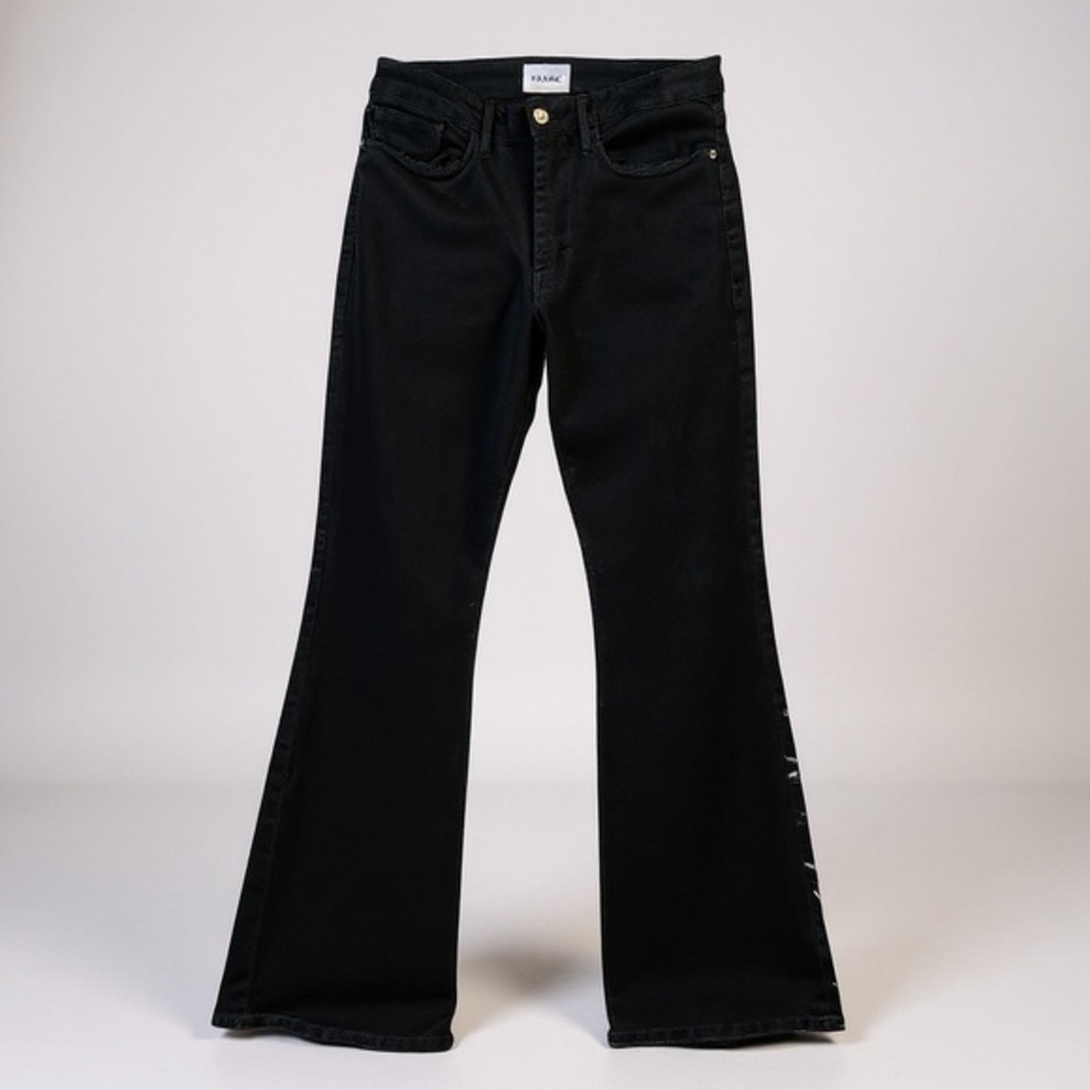 Frame One Flare High Rise Black Jeans